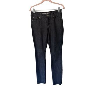 Affliction Mid Rise Raquel Studded Pocket Skinny Long Pant Jeans Black Size 28